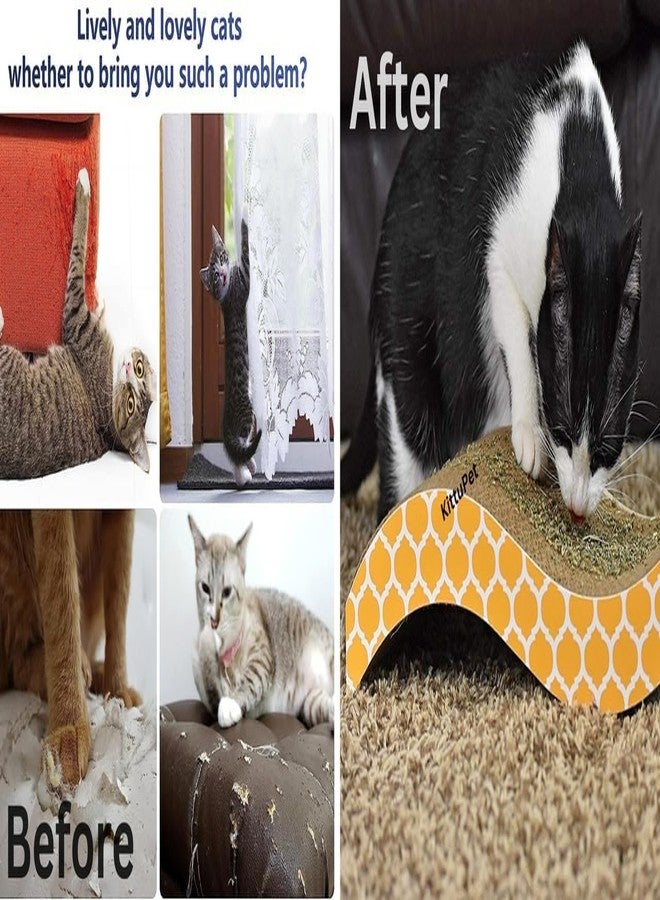 KittuPet Scratch Board S-Type Kitten Corrugated Scratcher Bed Mat Claws Care Interactive Toy Cat Claw Pad - Image 3